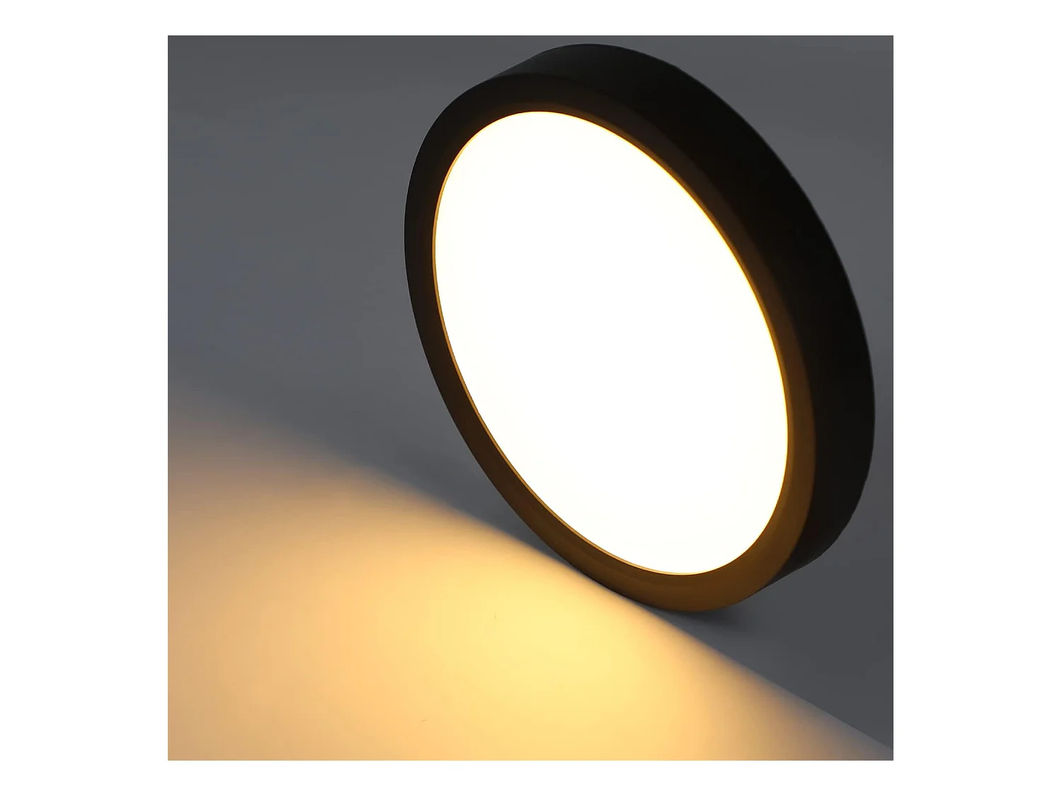 NETTLIFE LED plafondlamp platte plafondlamp slaapkamerlamp Ø22cm badkamerlamp zwart 15W IP44