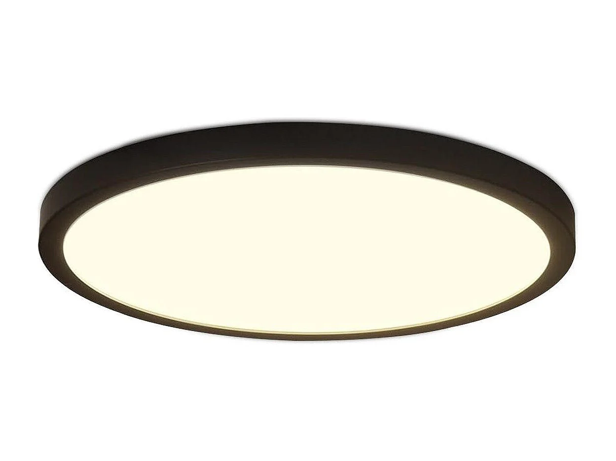 NETTLIFE Plafonnier LED plafonnier plat chambre lampe Ø22cm lampe salle de bain noir 15W IP44