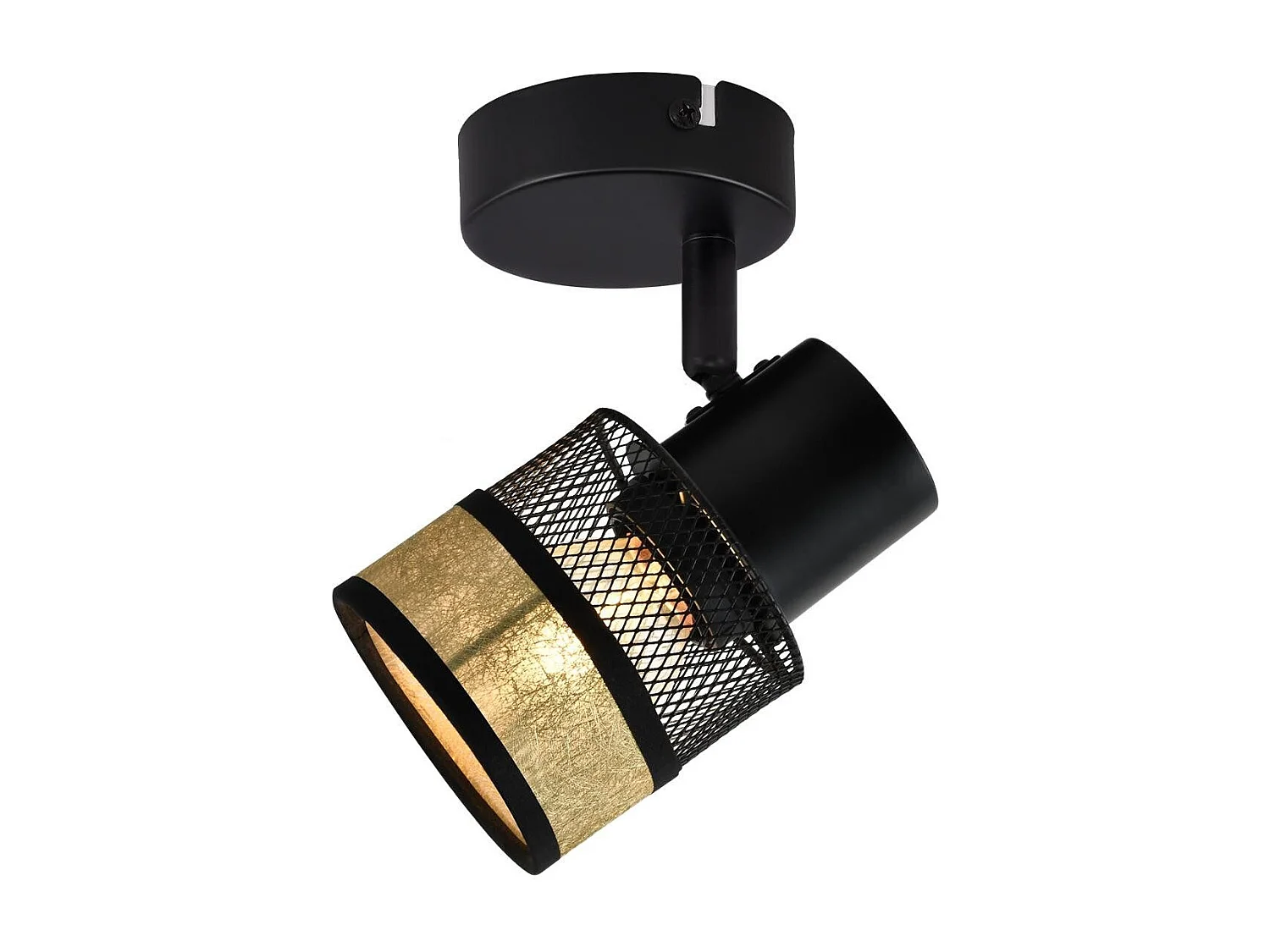 Faretto da soffitto NETTLIFE, 1 lampadina, nero, metallo oro vintage, per corridoio, E27, LED, max 40W, orientabile a 330°