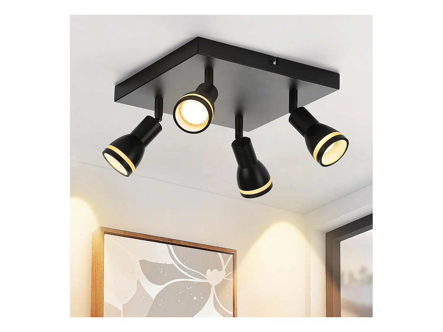 NETTLIFE Plafondlamp 1/2/3/4 vlam plafondspot zwart GU10 verstelbaar modern interieur