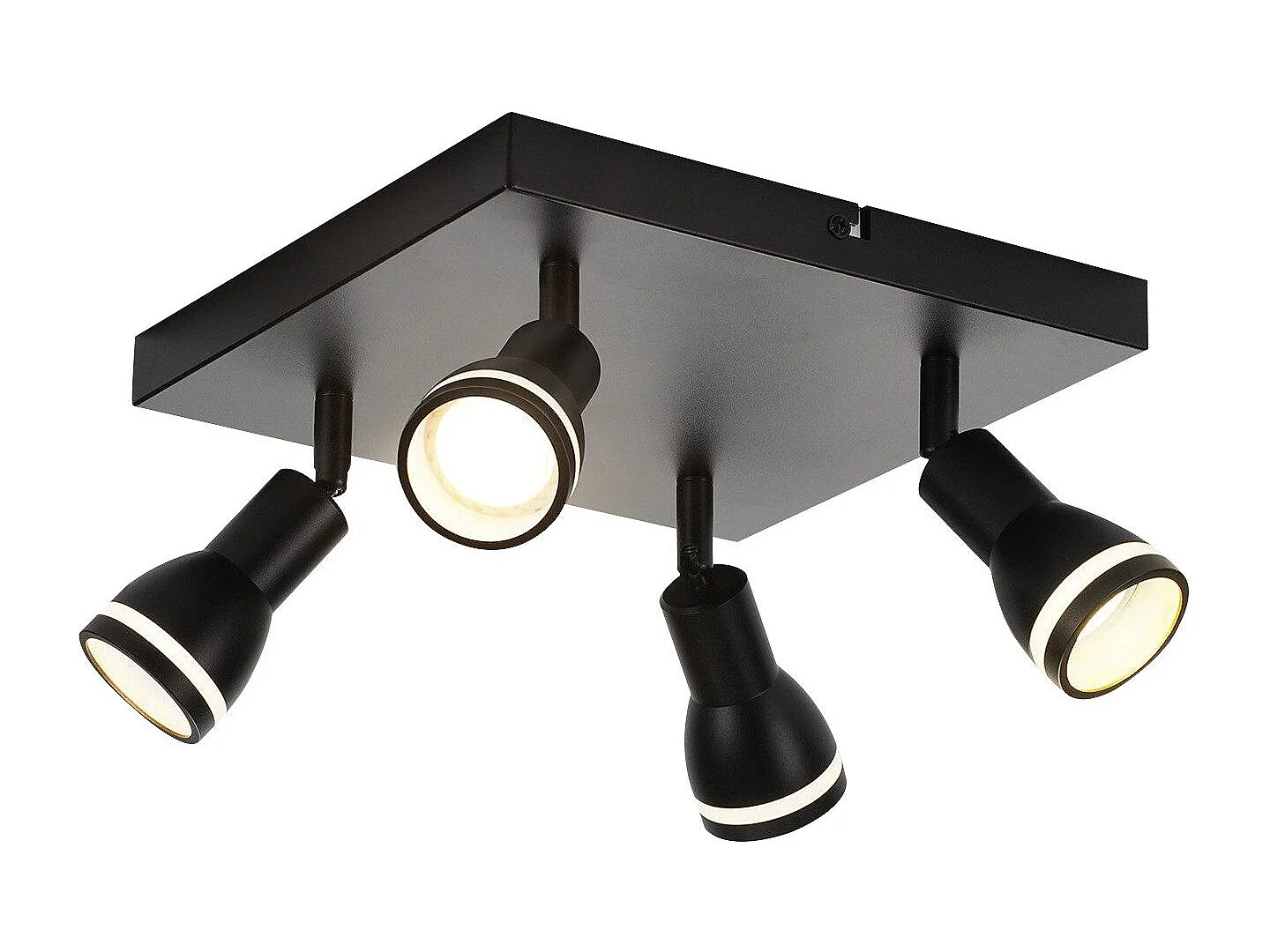 NETTLIFE Plafonnier 1/2/3/4 flamme spot de plafond noir GU10 orientable intérieur moderne