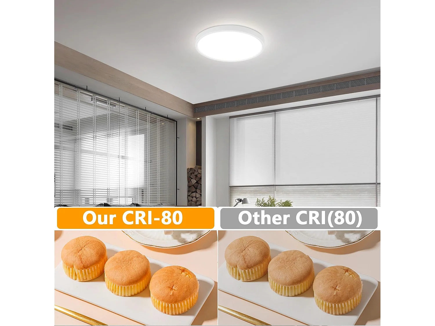 NETTLIFE Panneau LED plafonnier noir éclairage de plafond plat IP44 résistant aux éclaboussures blanc froid 15W