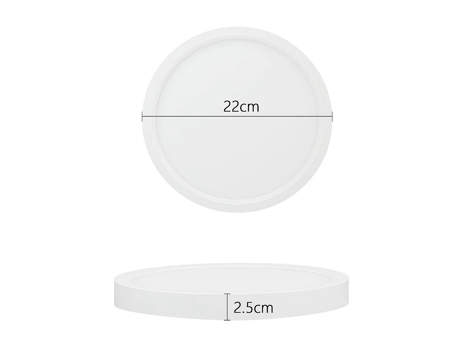 NETTLIFE Panneau LED plafonnier noir éclairage de plafond plat IP44 résistant aux éclaboussures blanc froid 15W