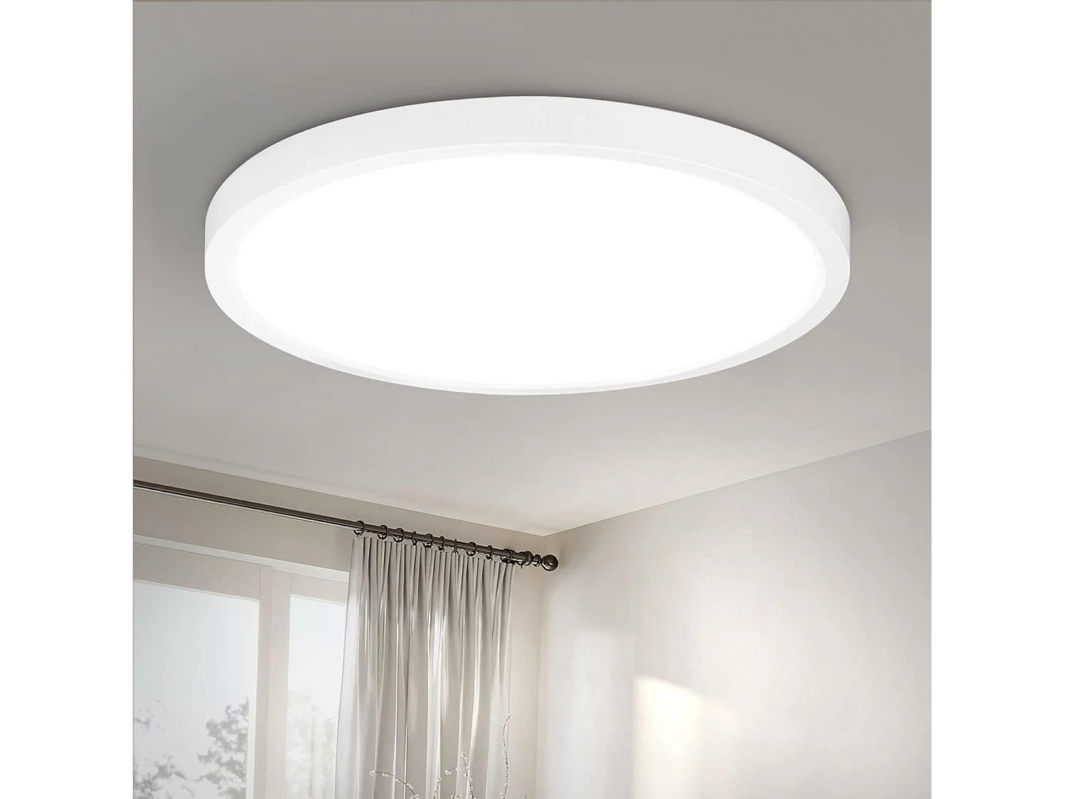 NETTLIFE LED-Deckenpaneel, flache Deckenleuchte, spritzwassergeschützt (IP44), kaltweiß, 15 W