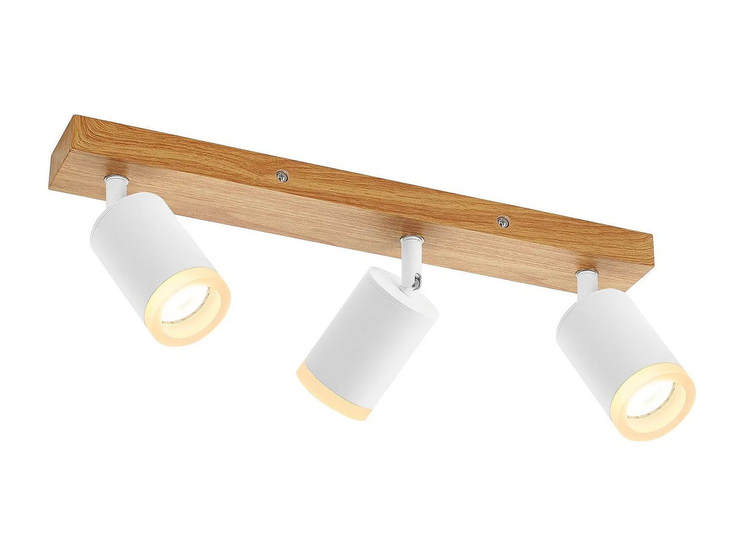 NETTLIFE Faretto da soffitto bianco, GU10, stile vintage con effetto legno, orientabile, lampadina non inclusa, regolabile a 350°