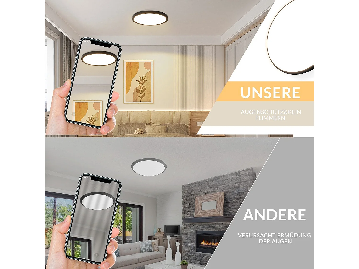 NETTLIFE Flat LED Plafondlamp Zwart 18cm 15W Rond Klein Warm Wit LED Permanent Geïntegreerd 3000K