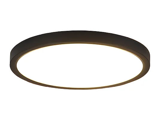 NETTLIFE Plafonnier LED plat noir 18cm 15W rond petite LED blanc chaud intégré en permanence 3000K