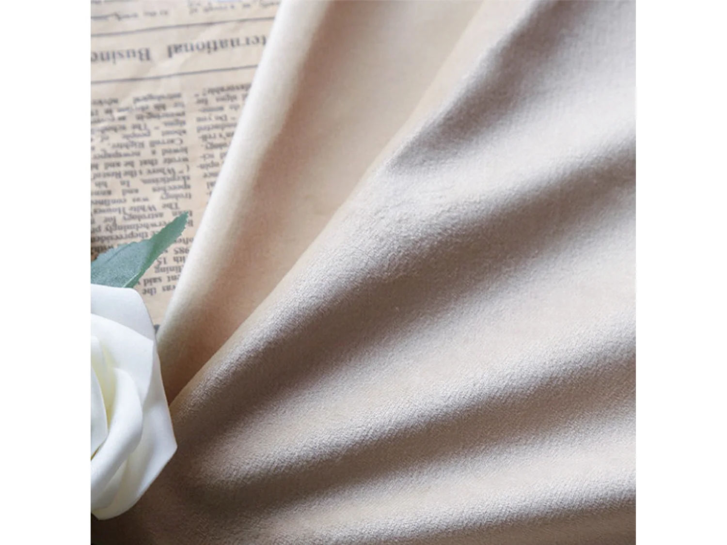 Letto imbottito 140 x 200 cm con testiera - Velluto - Divano letto - Rete a doghe - Beige