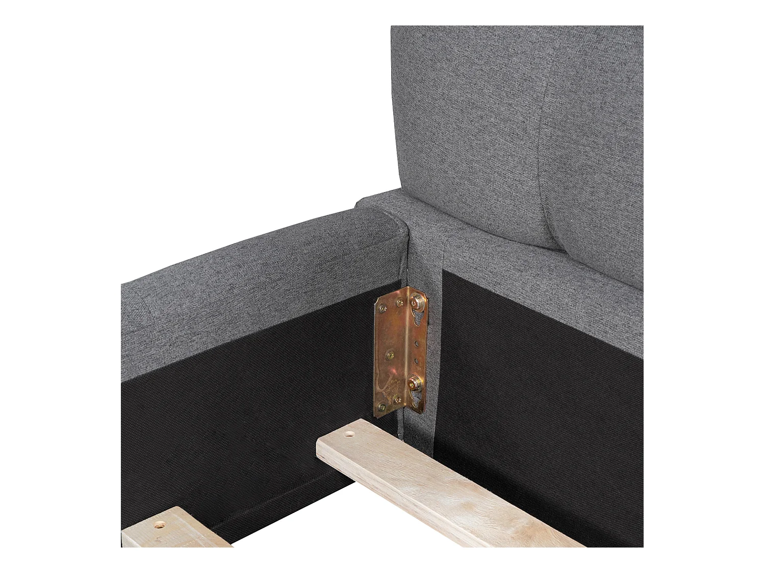 Lit capitonné 140 x 190 cm avec tête de lit moelleux - Tissu en lin - Sommier à lattes - Gris (Sans matelas)