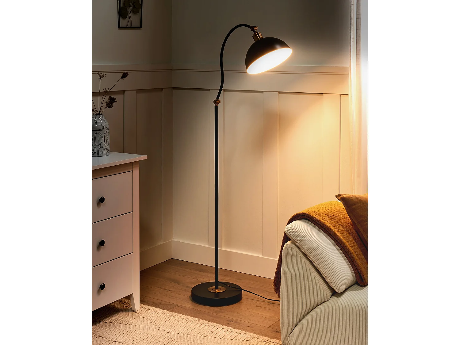 Lampada da pavimento LENNON Regolabile Metallo Nero