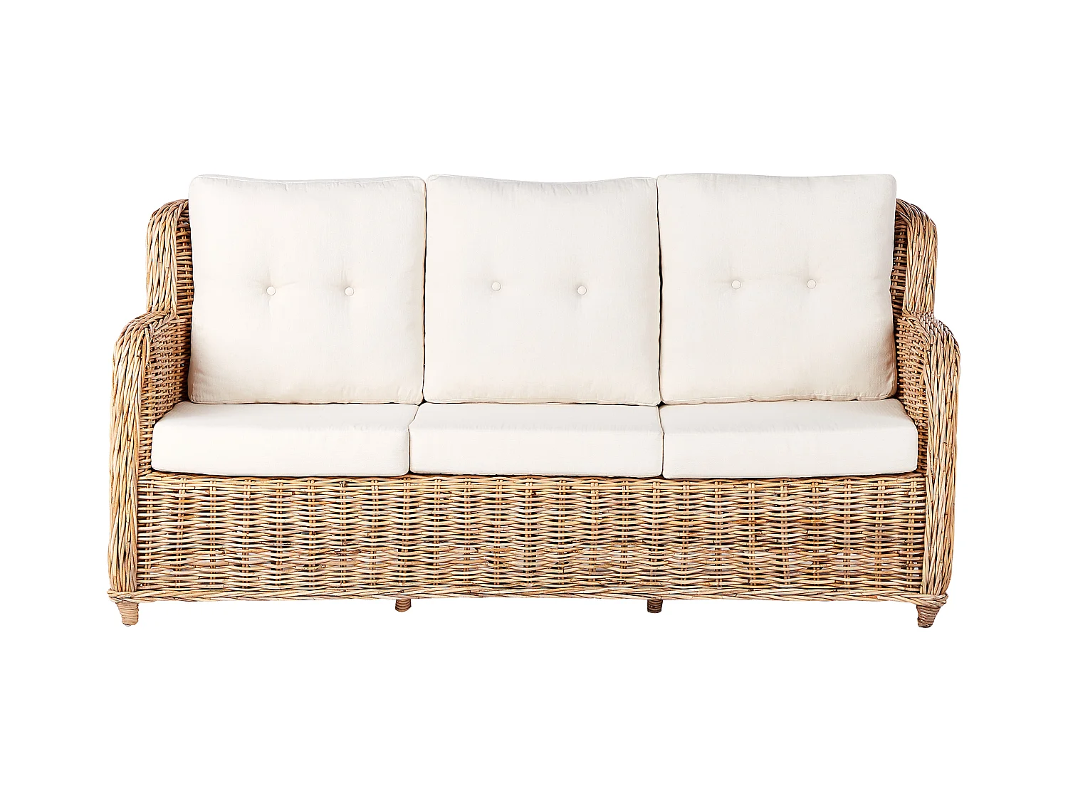 Gartensofa Set 5-Sitzer ALESSANO Rattan Naturfarben