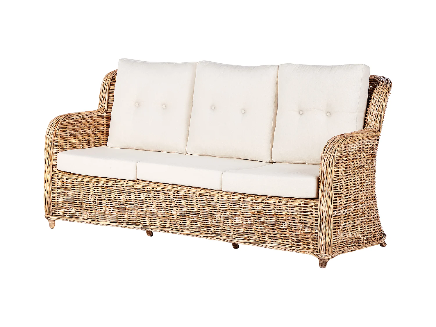 Gartensofa Set 5-Sitzer ALESSANO Rattan Naturfarben