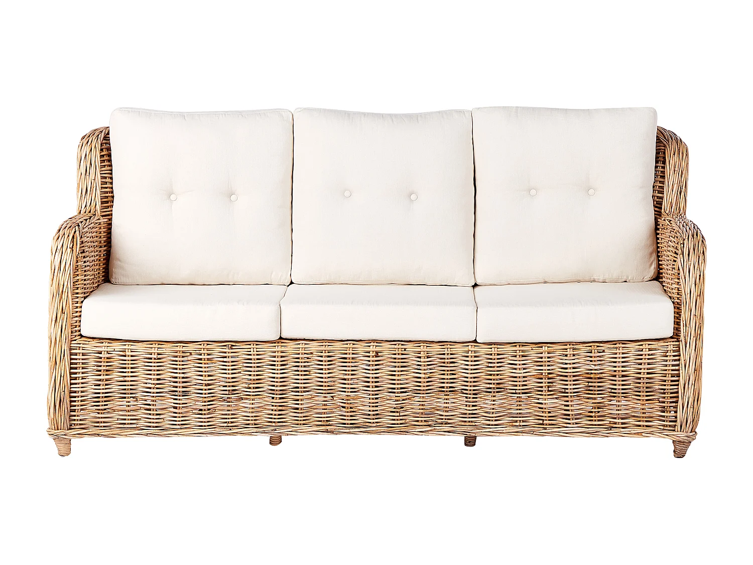 Gartensofa Set 5-Sitzer ALESSANO Rattan Naturfarben