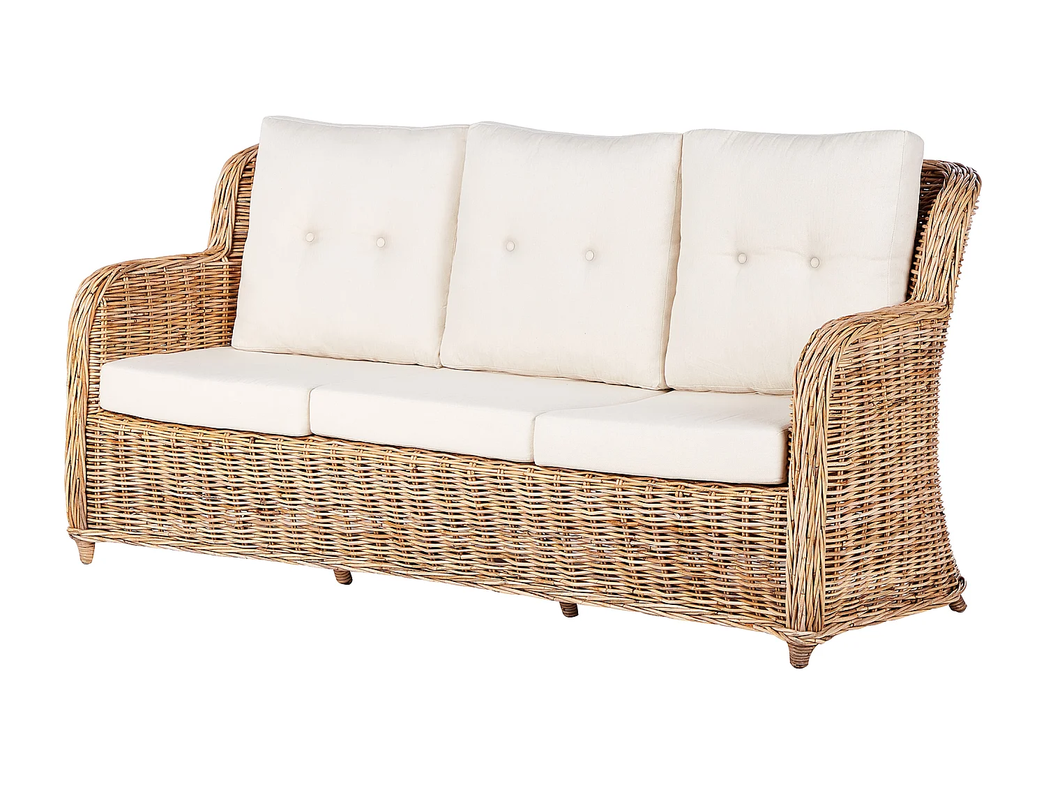Gartensofa Set 5-Sitzer ALESSANO Rattan Naturfarben