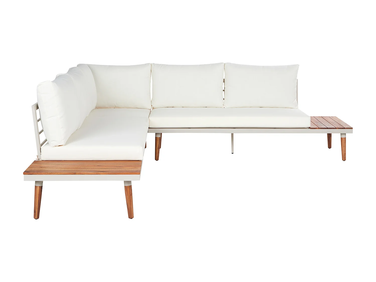 Set di divani angolari da giardino 5 posti CORATO Legno d'acacia Bianco sporco