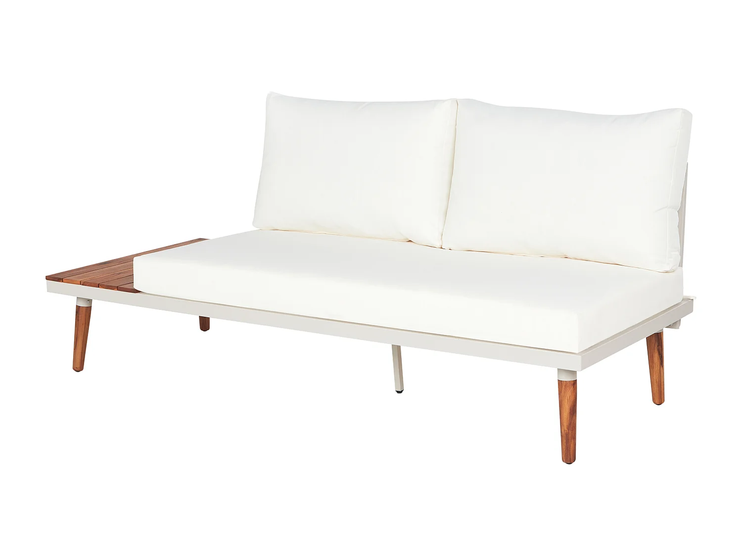 Set di divani angolari da giardino 5 posti CORATO Legno d'acacia Bianco sporco