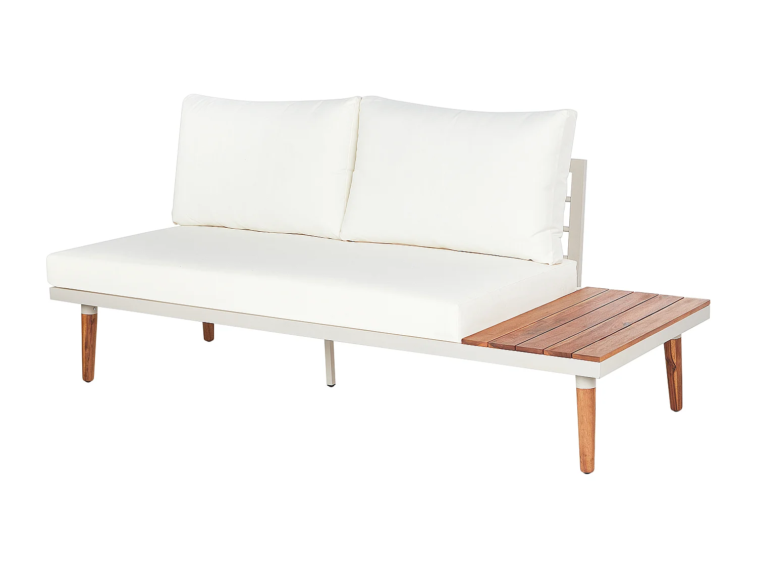 Conjunto de sofás de jardim de canto 5 lugares CORATO Madeira de acácia Branco creme