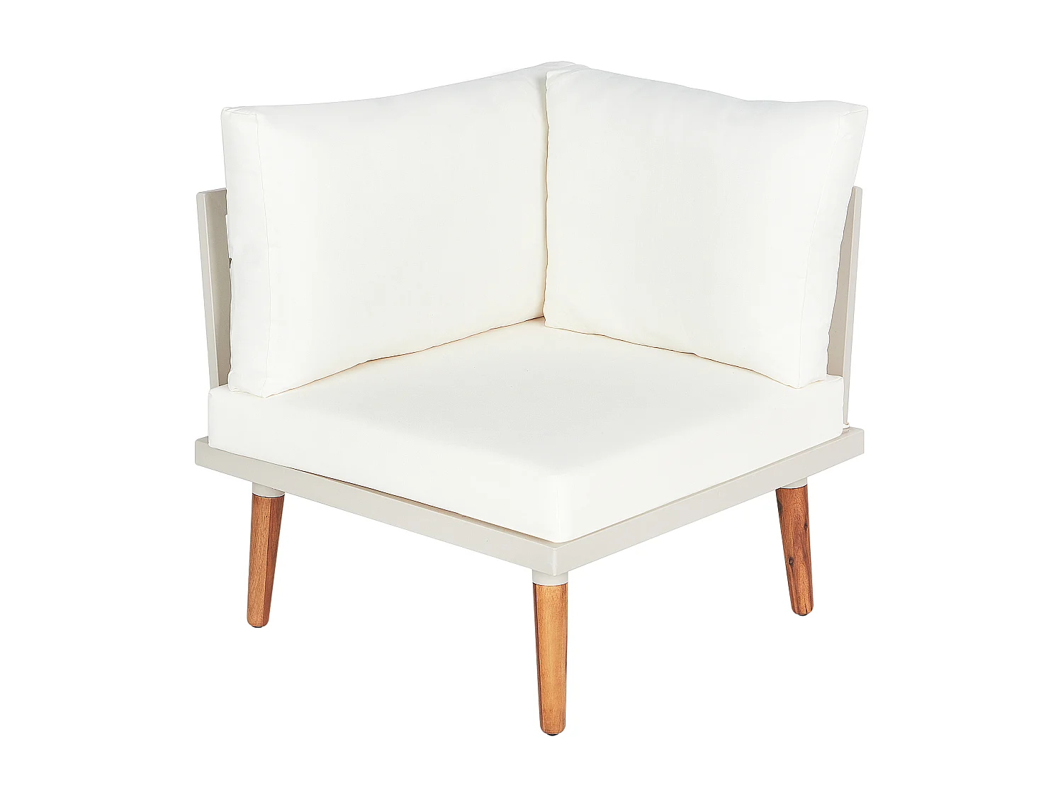 Conjunto de sofás de jardim de canto 5 lugares CORATO Madeira de acácia Branco creme