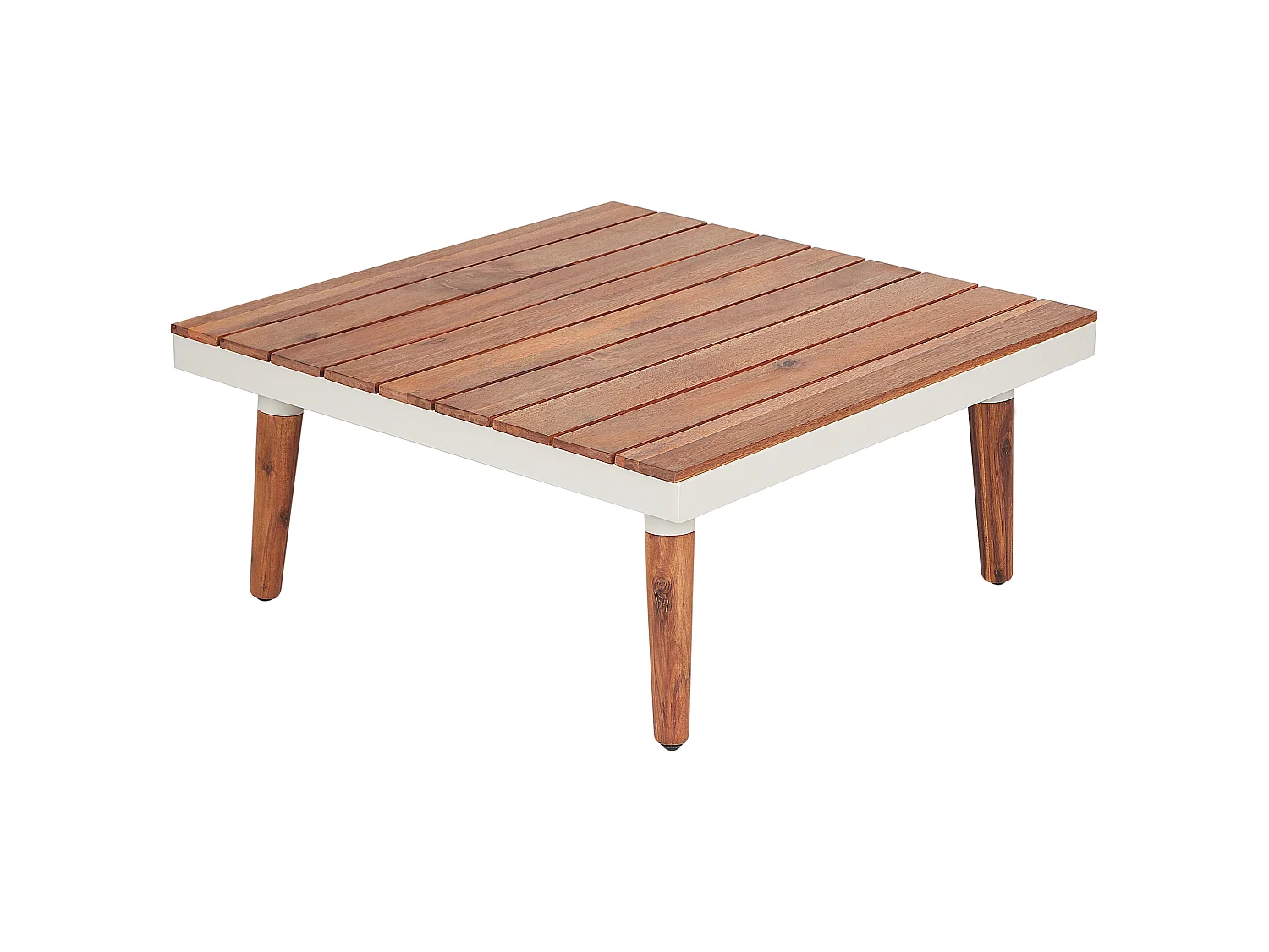 Garten Ecksofa mit Tisch 5-Sitzer CORATO Akazienholz Cremeweiss