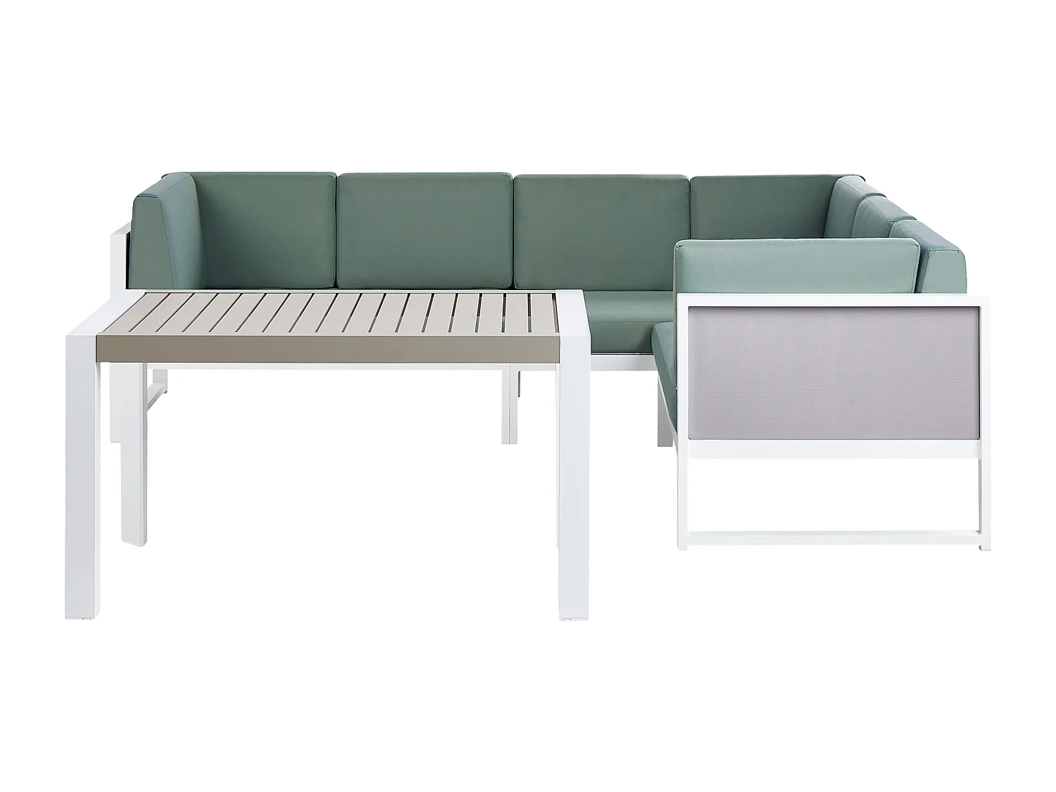 Conjunto de sofás de jardim de canto 6 lugares CASTELLA à esquerda Metal Verde