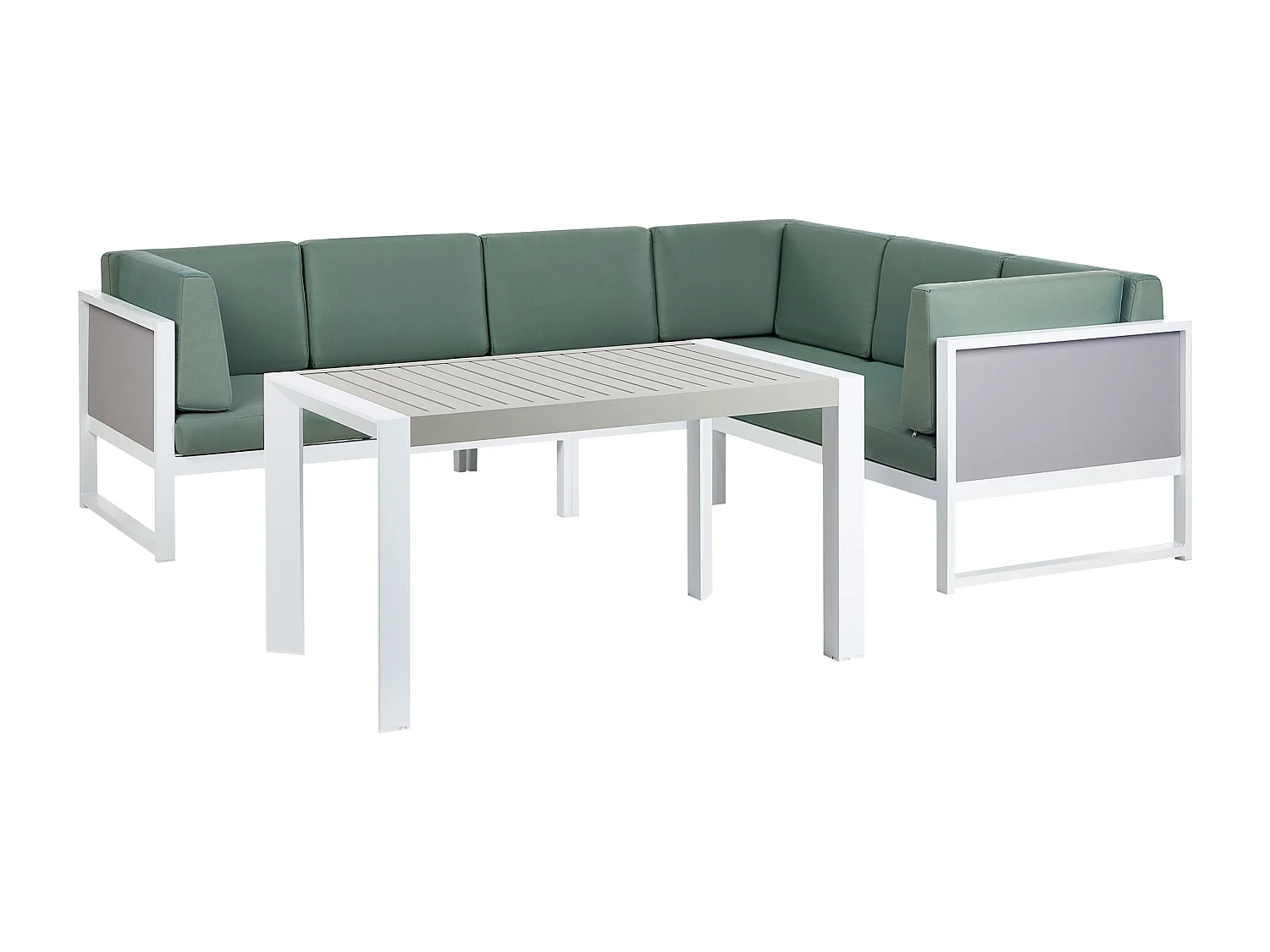 Conjunto de sofás de jardim de canto 6 lugares CASTELLA à esquerda Metal Verde