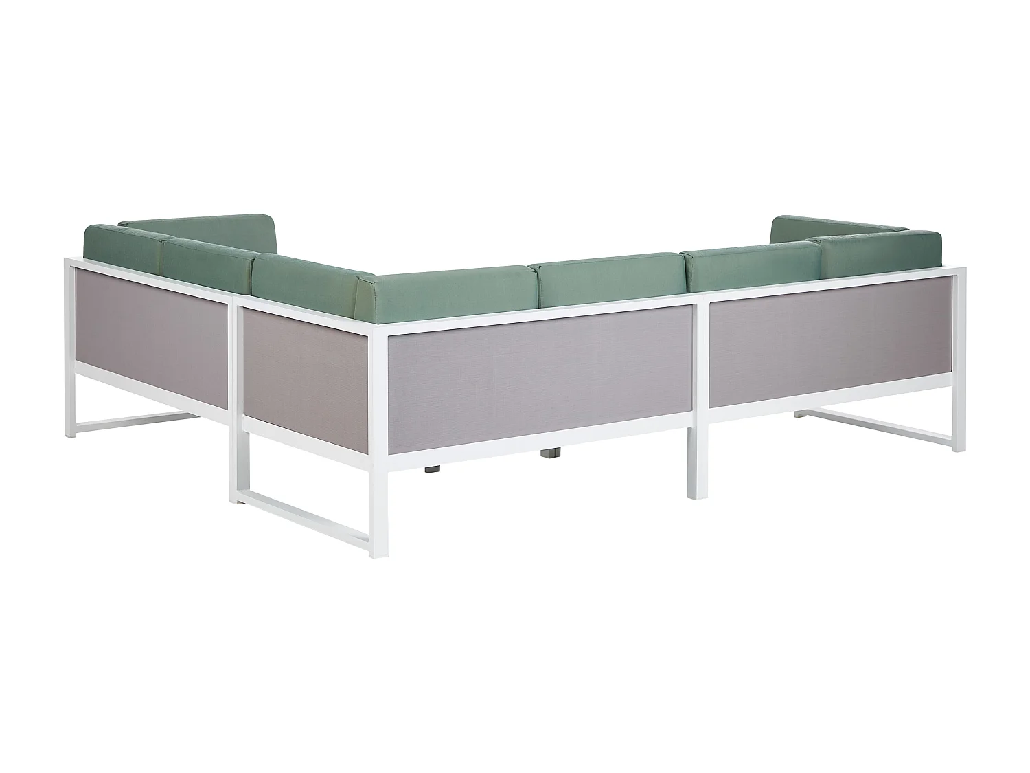 Conjunto de sofás de jardim de canto 6 lugares CASTELLA à esquerda Metal Verde