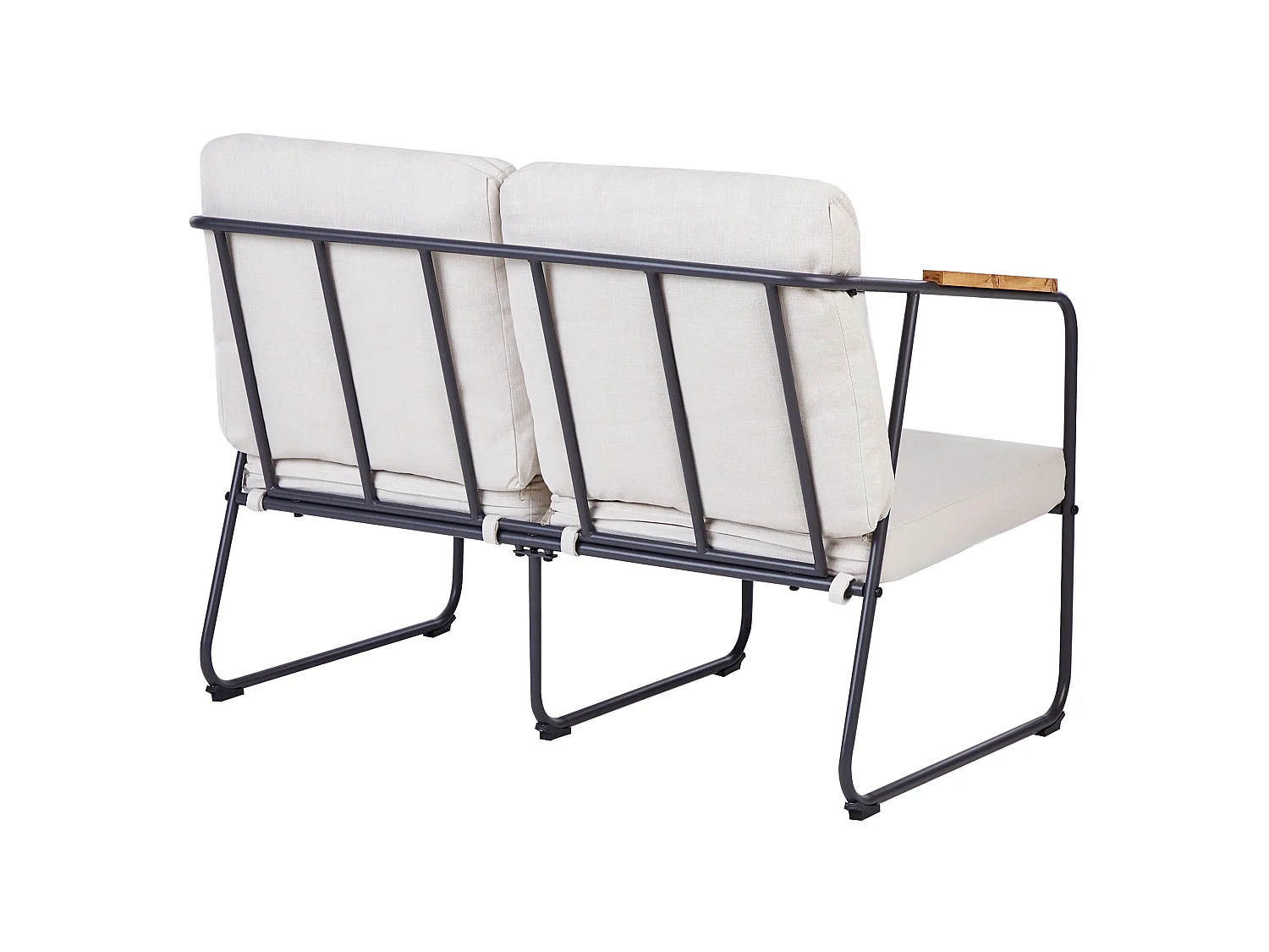 Ensemble de salon de jardin avec table 4 places VEZZANA Métal Beige clair