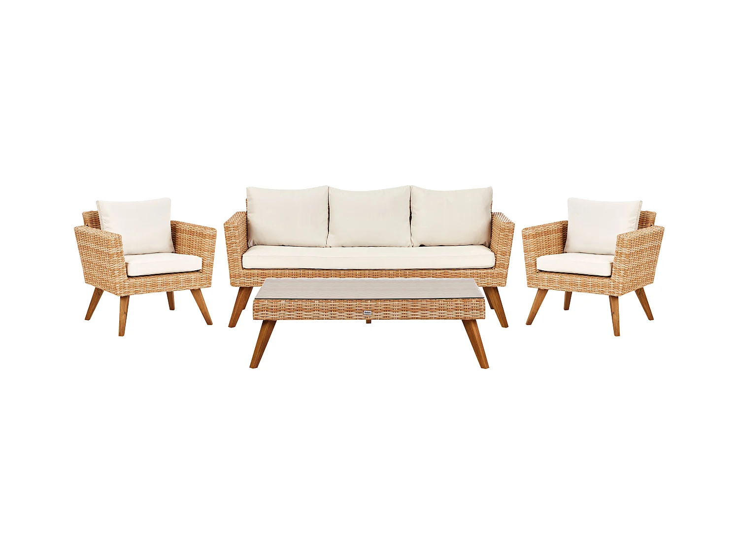 Ensemble de salon de jardin avec table 5 places VITTORIA XL Blanc cassé