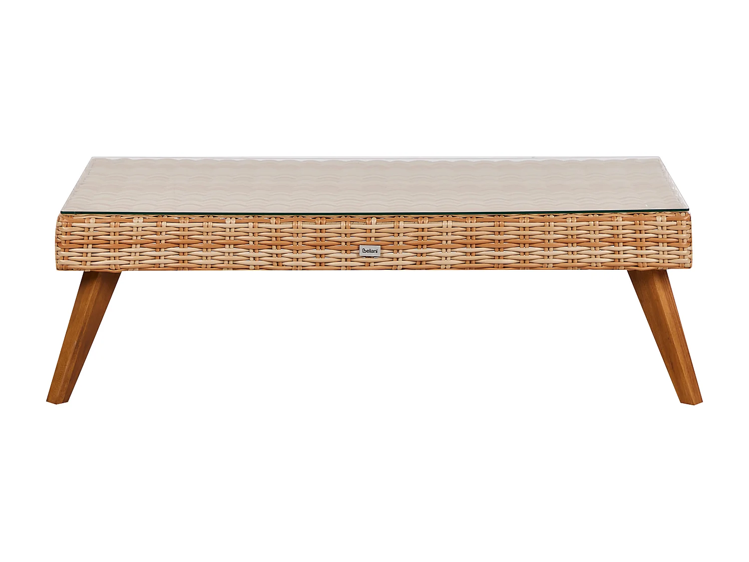 5-Sitzer Lounge Set 4-teilig Rattan hellbraun Auflagen cremeweiß Vittoria XL