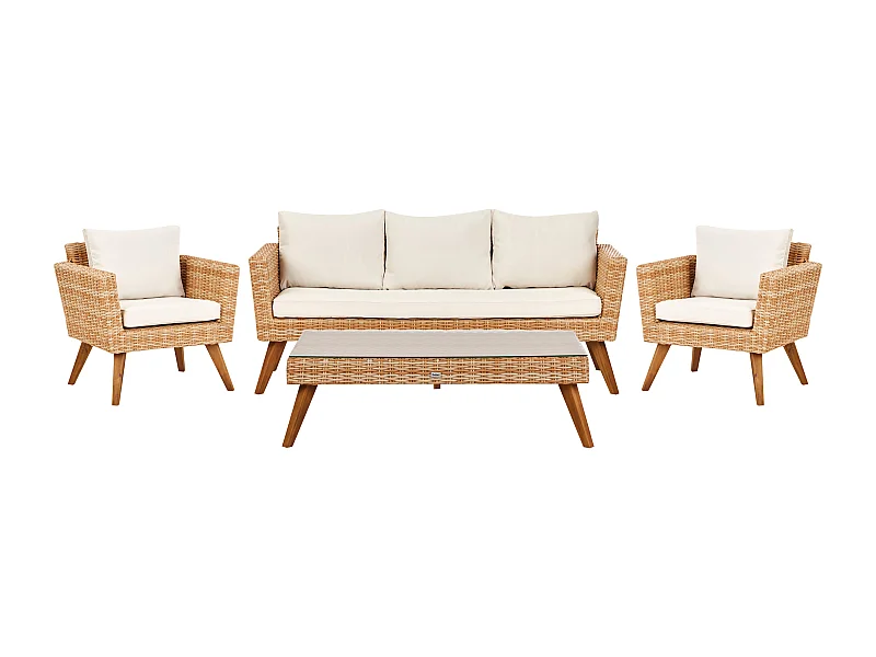 Conjunto de jardín con mesa 5 plazas VITTORIA XL Blanco crema