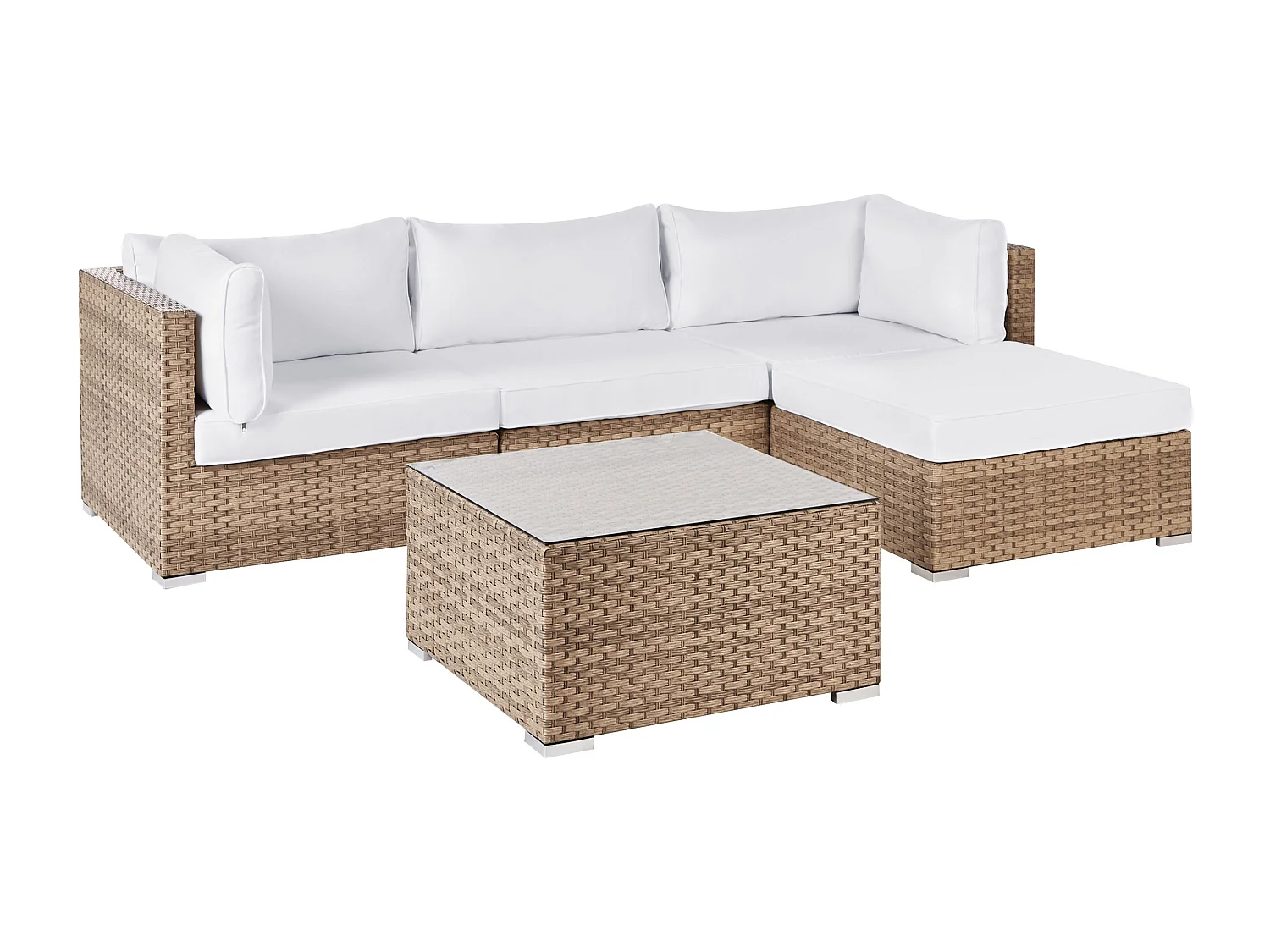 Ensemble de canapés d'angle de jardin 4 places SANO Côté droite Naturel