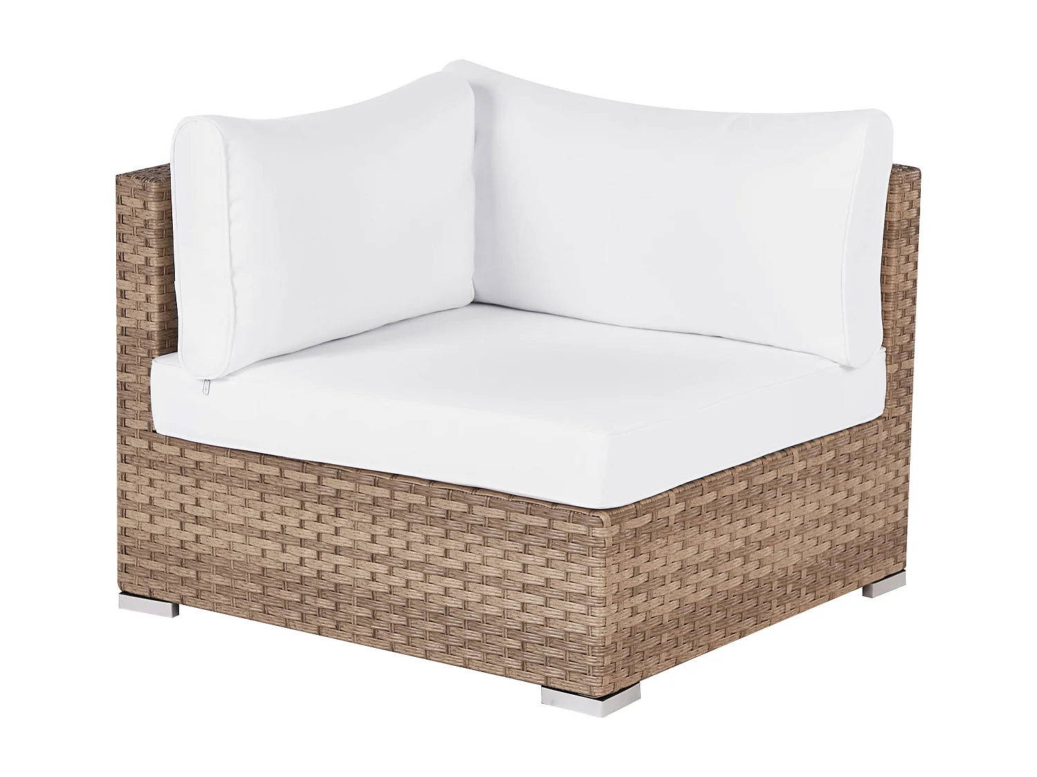 Narożnik ogrodowy ze stolikiem dla 4 osób SANO Lewostronny Modułowy Technorattan Naturalny