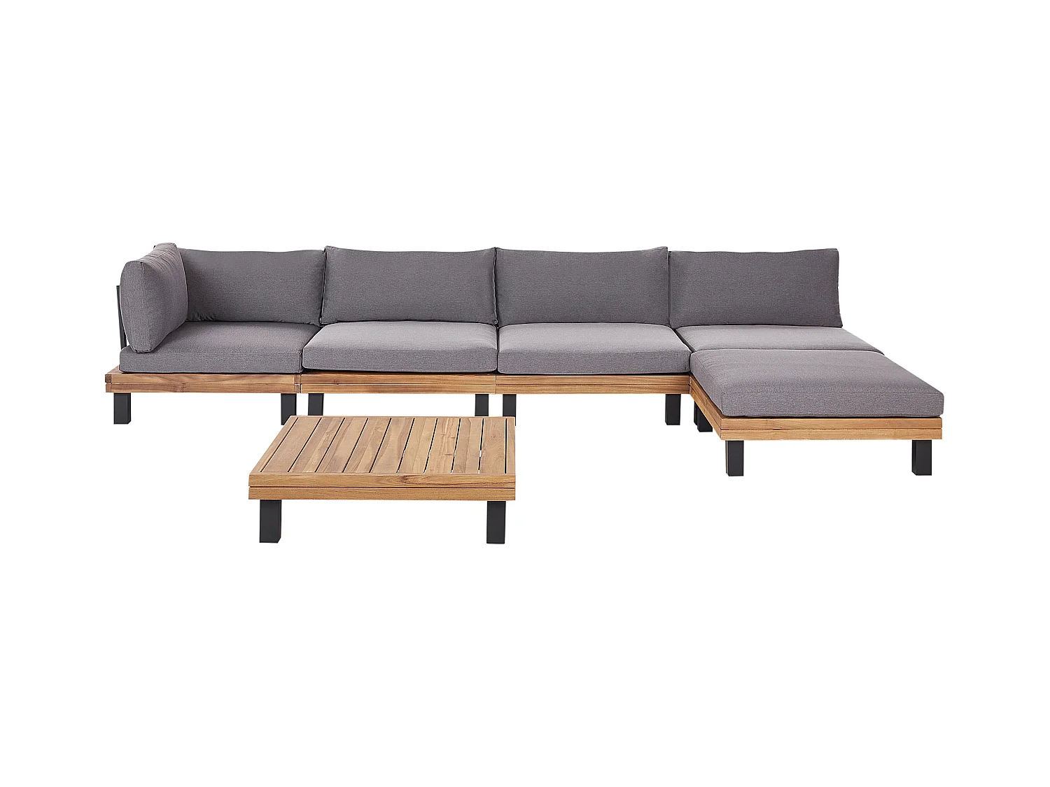 Set di divani angolari da giardino 5 posti FRAZZANO Modulare Legno di acacia certificato Grigio