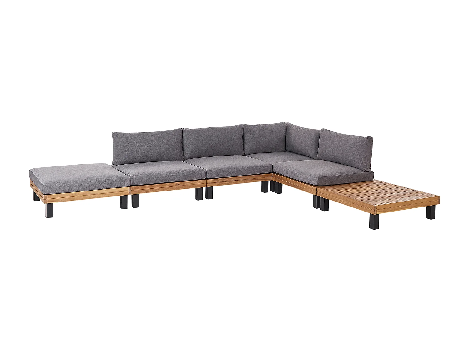 Ensemble de canapés d'angle de jardin 5 places FRAZZANO Bois d'acacia certifié Gris