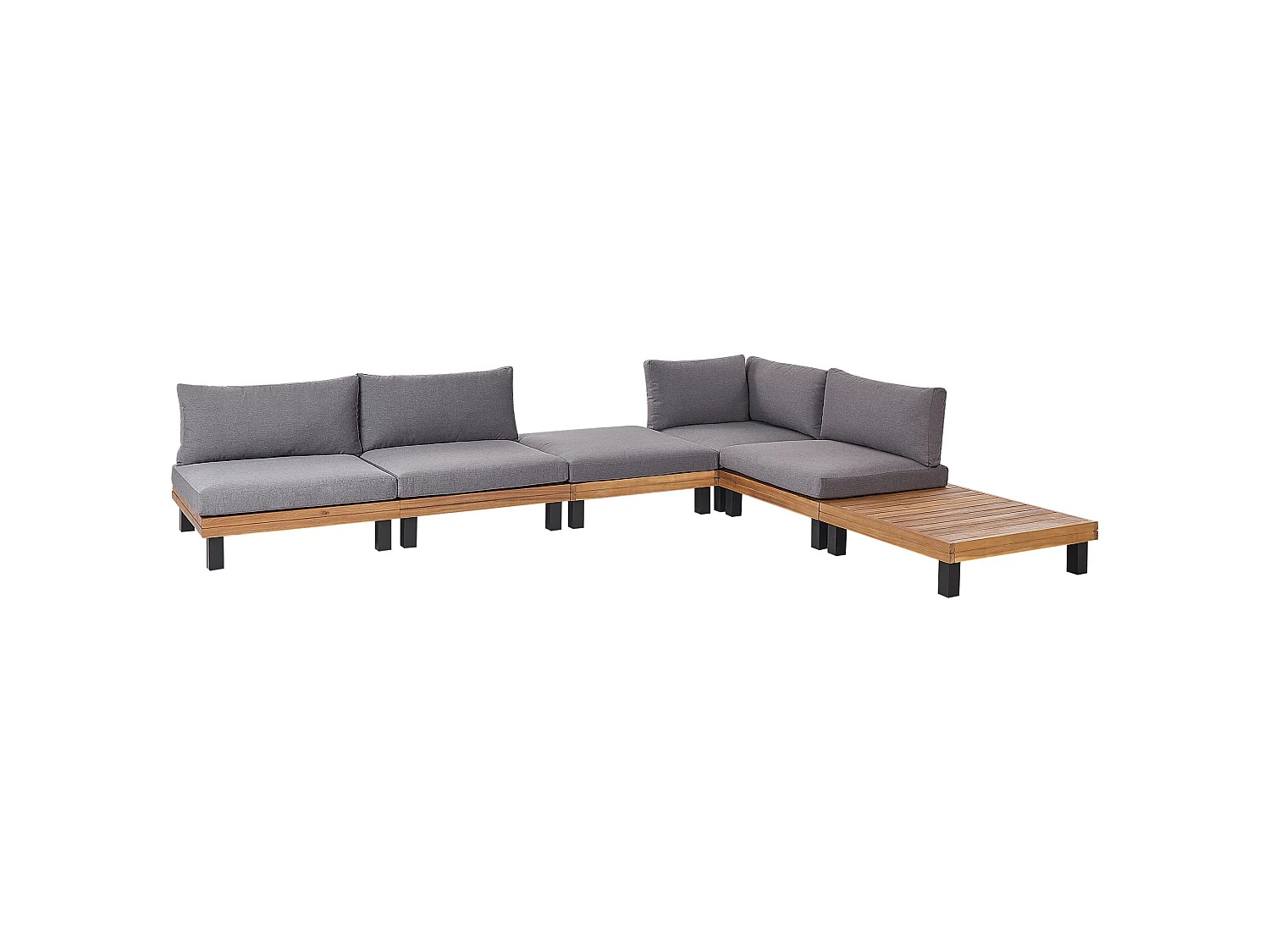 Ensemble de canapés d'angle de jardin 5 places FRAZZANO Bois d'acacia certifié Gris