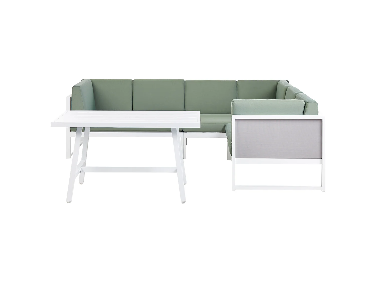 Conjunto esquinero de jardín 6 plazas CASTELLA/FRATTE Izquierda Metal Verde