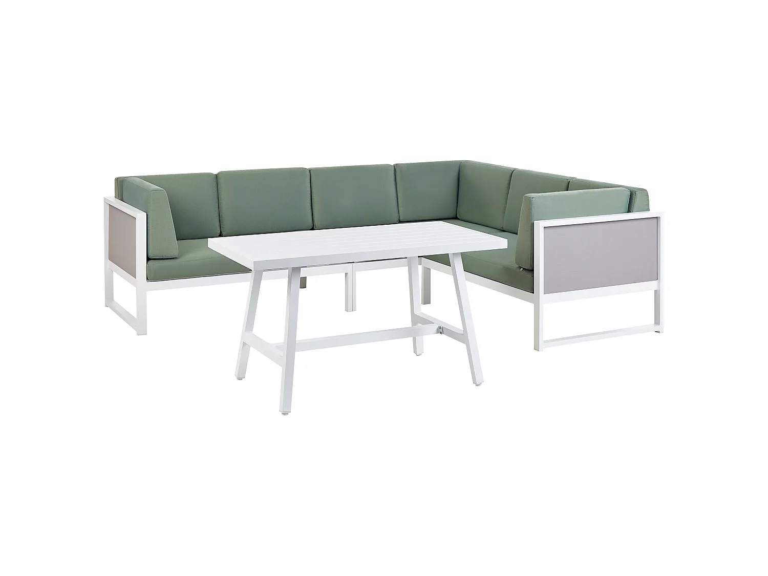 Conjunto esquinero de jardín 6 plazas CASTELLA/FRATTE Izquierda Metal Verde