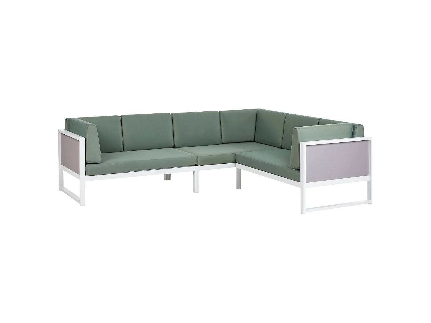 Conjunto esquinero de jardín 6 plazas CASTELLA/FRATTE Izquierda Metal Verde