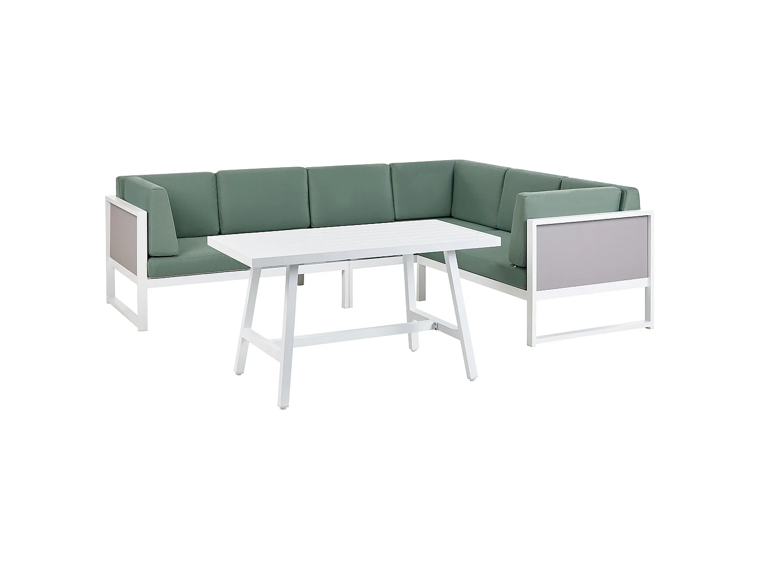 Conjunto esquinero de jardín 6 plazas CASTELLA/FRATTE Izquierda Metal Verde