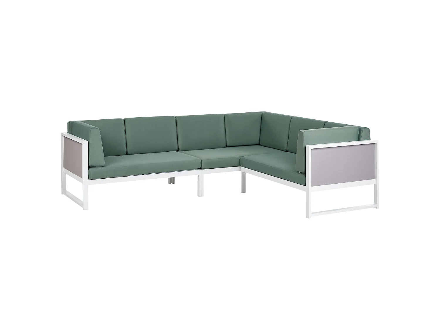 Conjunto esquinero de jardín 6 plazas CASTELLA/FRATTE Izquierda Metal Verde