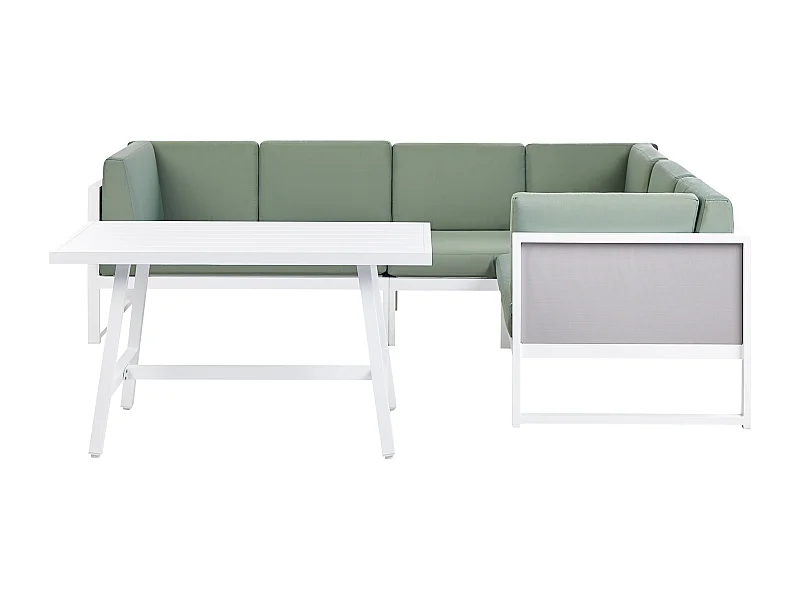 Tuin hoekloungeset met tafel 6-zitter CASTELLA/FRATTE Linkerzijde Metaal Groen