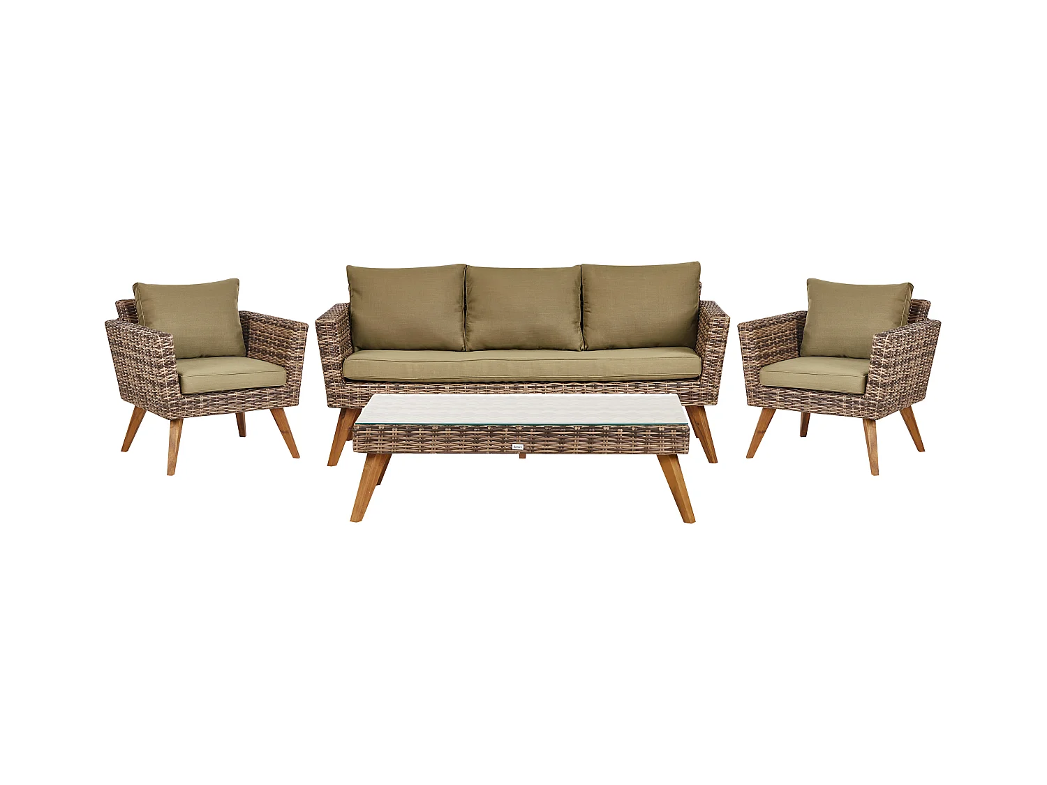 Ensemble de salon de jardin avec table 5 places VITTORIA XL Vert olive