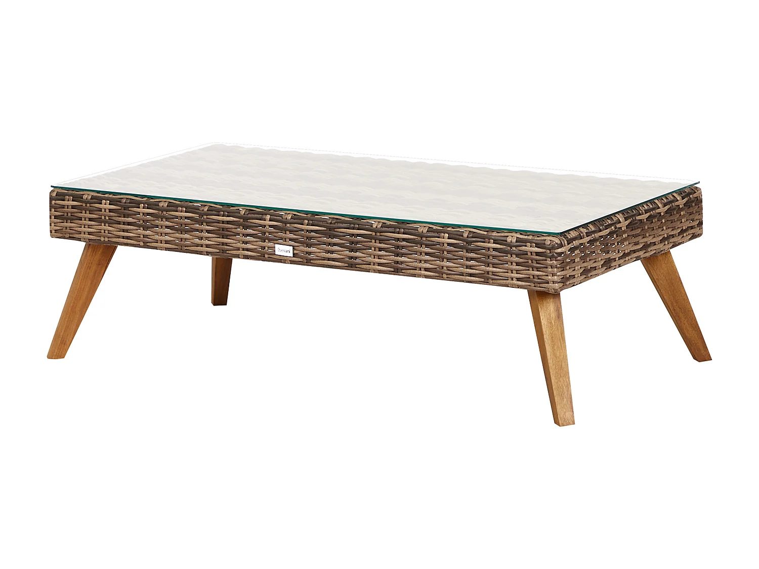 5-Sitzer Lounge Set 4-teilig Rattan dunkelbraun Auflagen olivgrün Vittoria XL