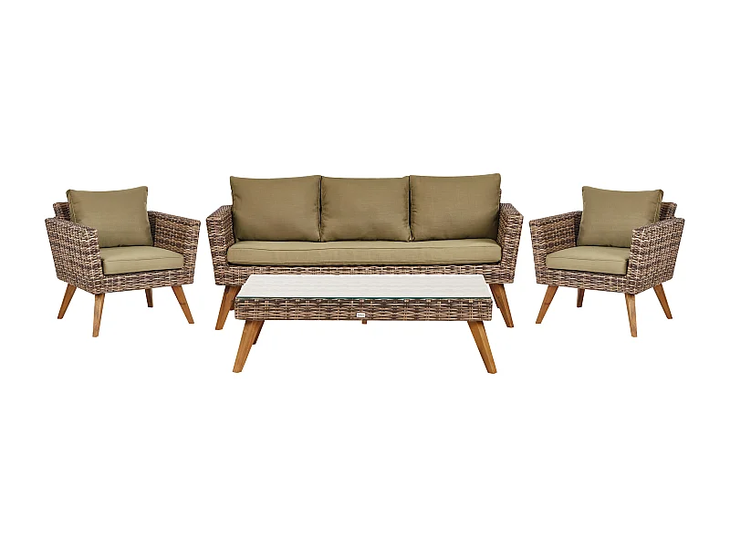 Ensemble de salon de jardin avec table 5 places VITTORIA XL Vert olive