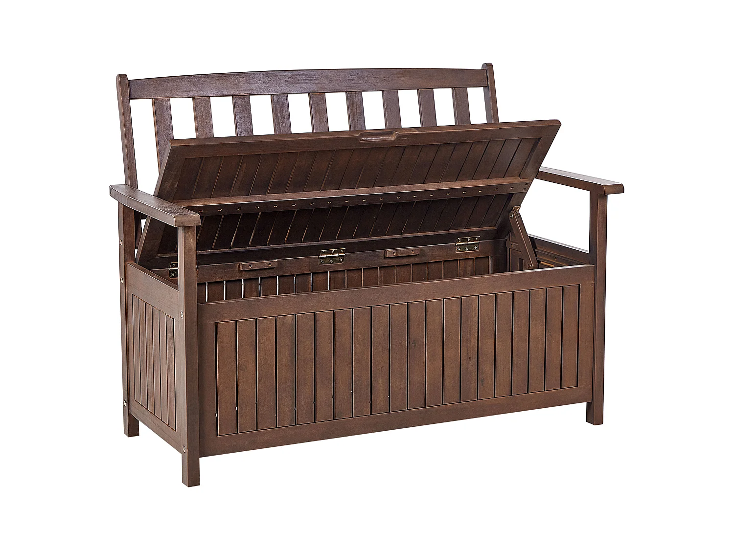 Banc avec coussin d'assise SOVANA 120 cm avec rangement Acacia Gris clair