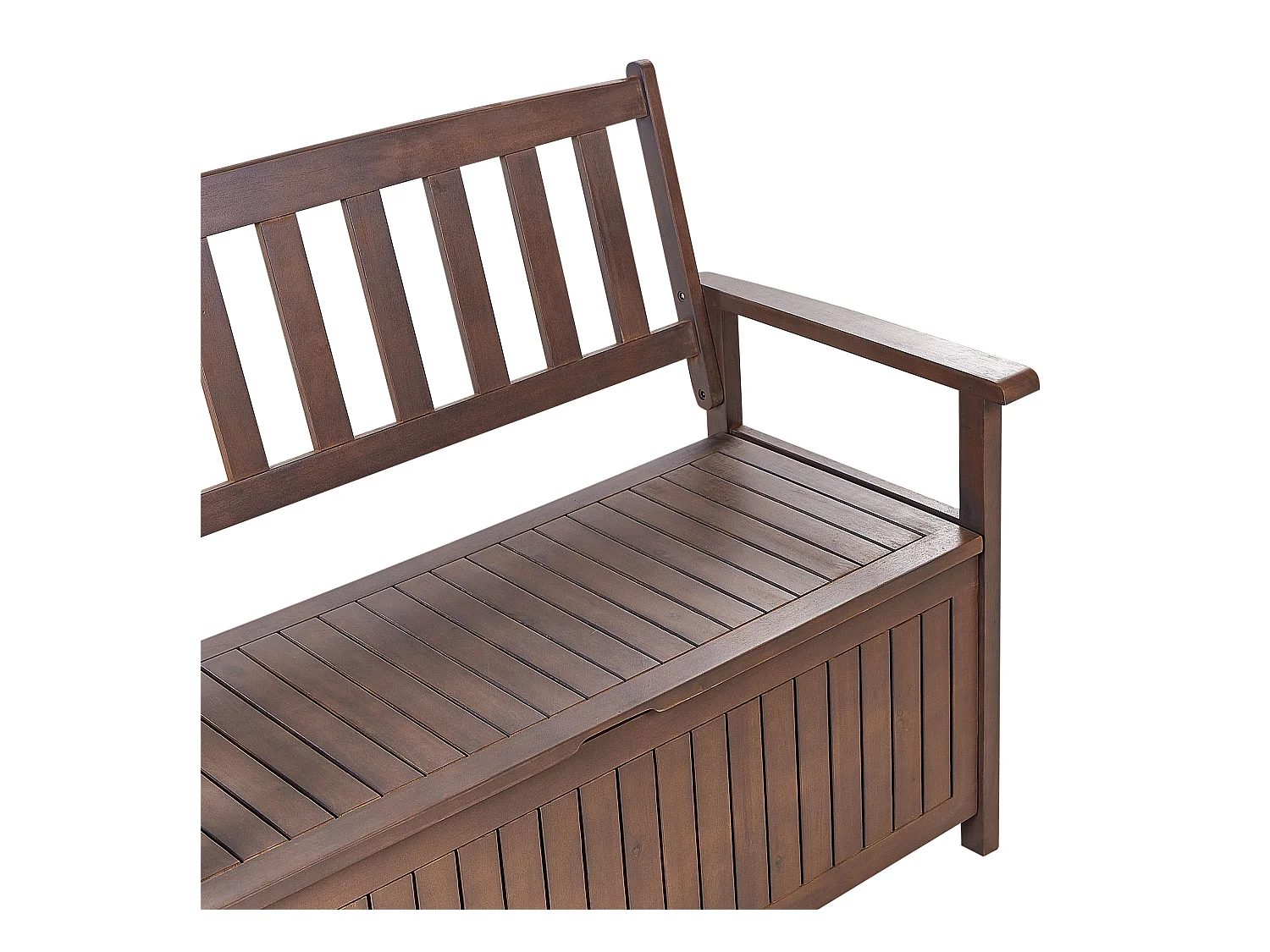 Banc avec coussin d'assise SOVANA 120 cm avec rangement Acacia Gris clair