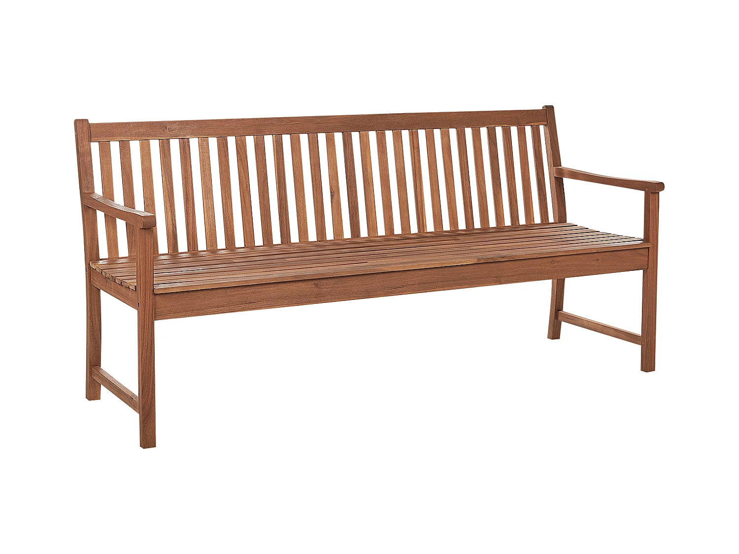 Gartenbank Akazienholz hellbraun 180 cm mit Auflage rot terracotta Vivara