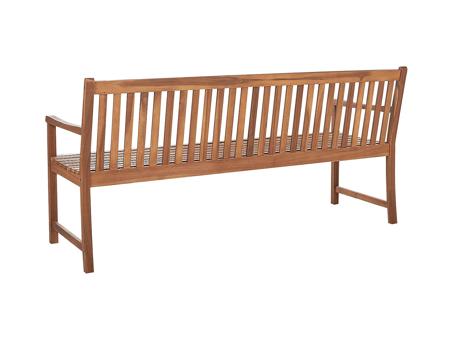 Gartenbank Akazienholz hellbraun 180 cm mit Auflage rot terracotta Vivara