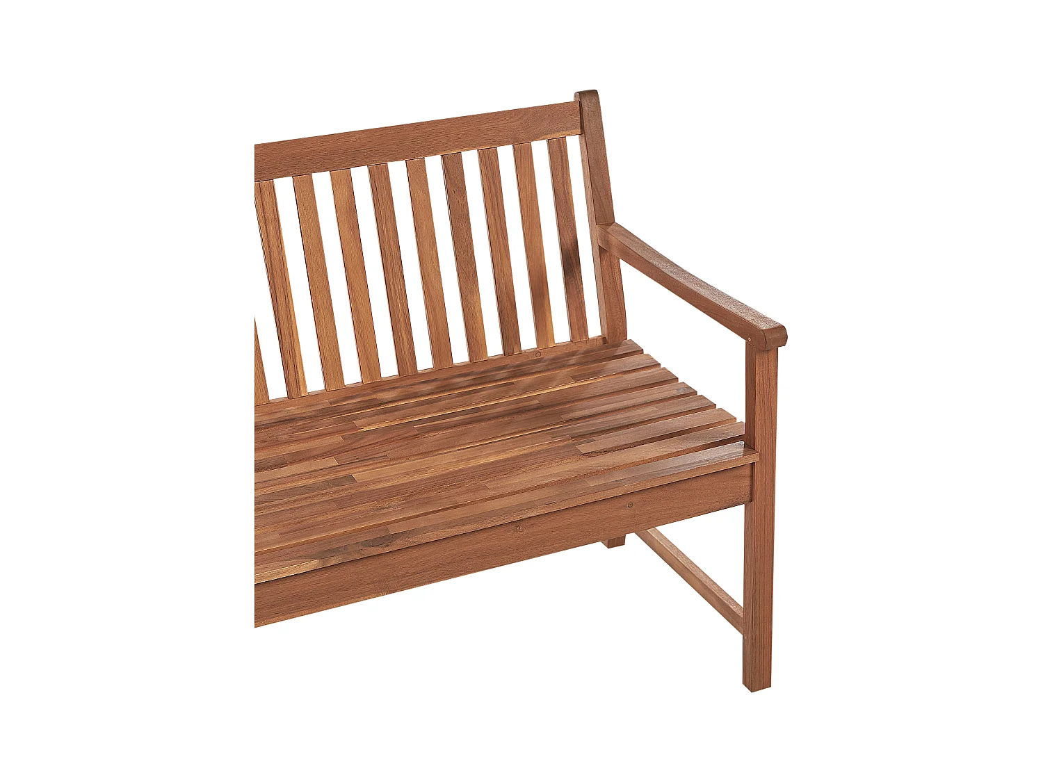 Gartenbank Akazienholz hellbraun 180 cm mit Auflage rot terracotta Vivara