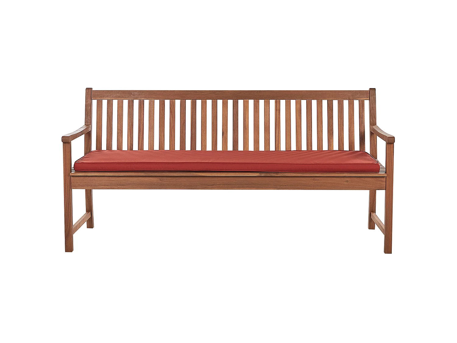 Banc avec coussin d'assise VIVARA 180 cm Bois d'acacia certifié Rouge foncé